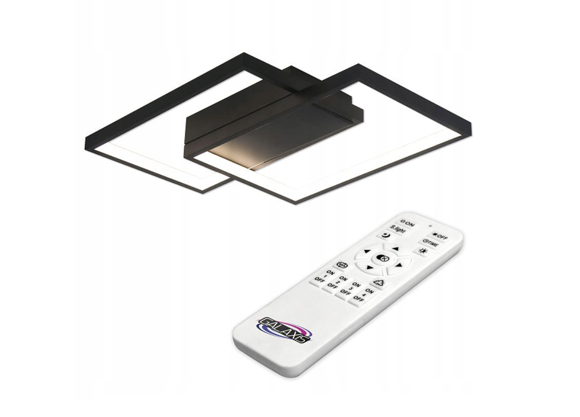 Galaxis Polaris LED 45W lampa sufitowa 2-punktowa (z pilotem) czarna