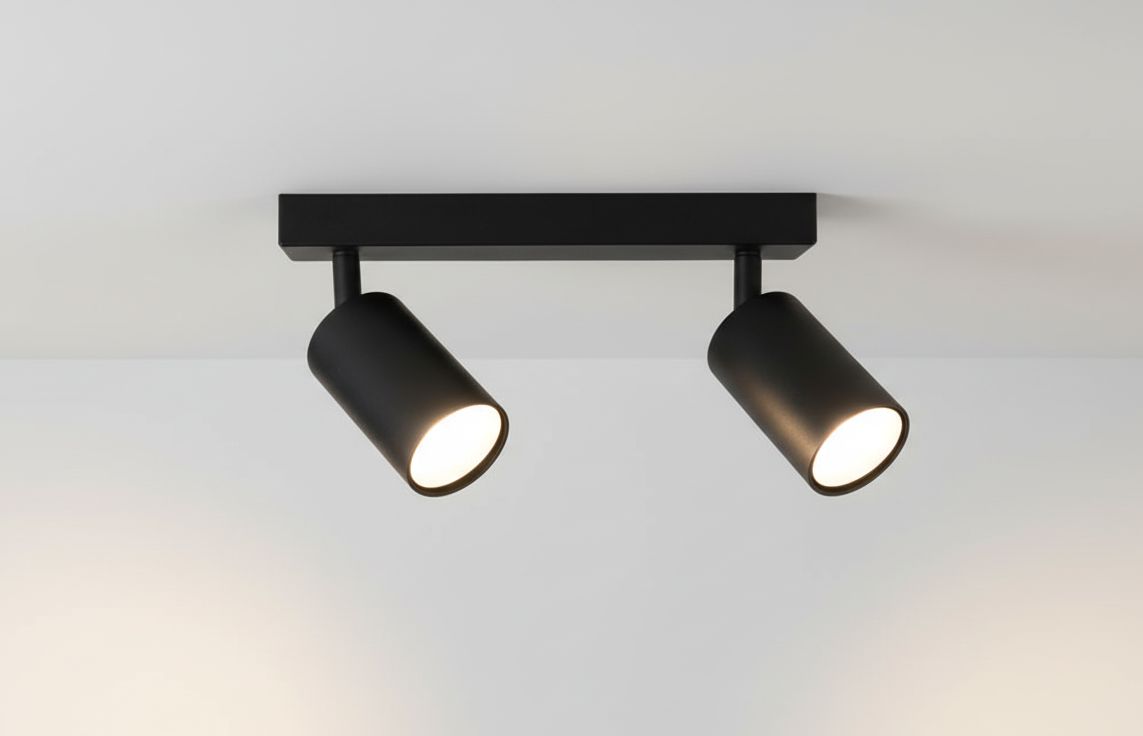 Spoti lampa sufitowa (spot) 2-punktowa czarna