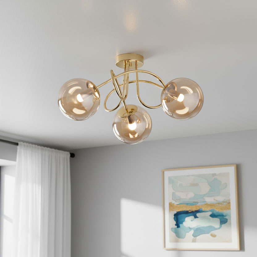 Banko lampa sufitowa 3xE14 złota 62365