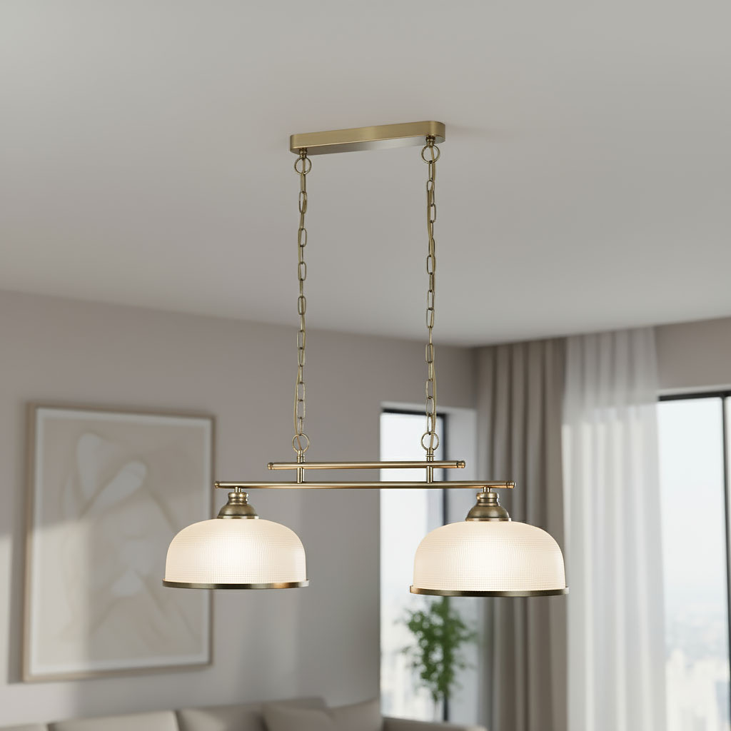 Bistro II lampa wisząca 2-punktowa antyczny mosiądz 3592-2AB