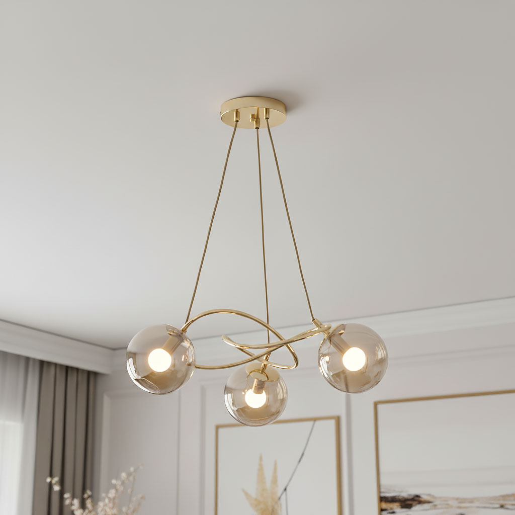 Velta lampa wisząca 3-punktowa złota 62345